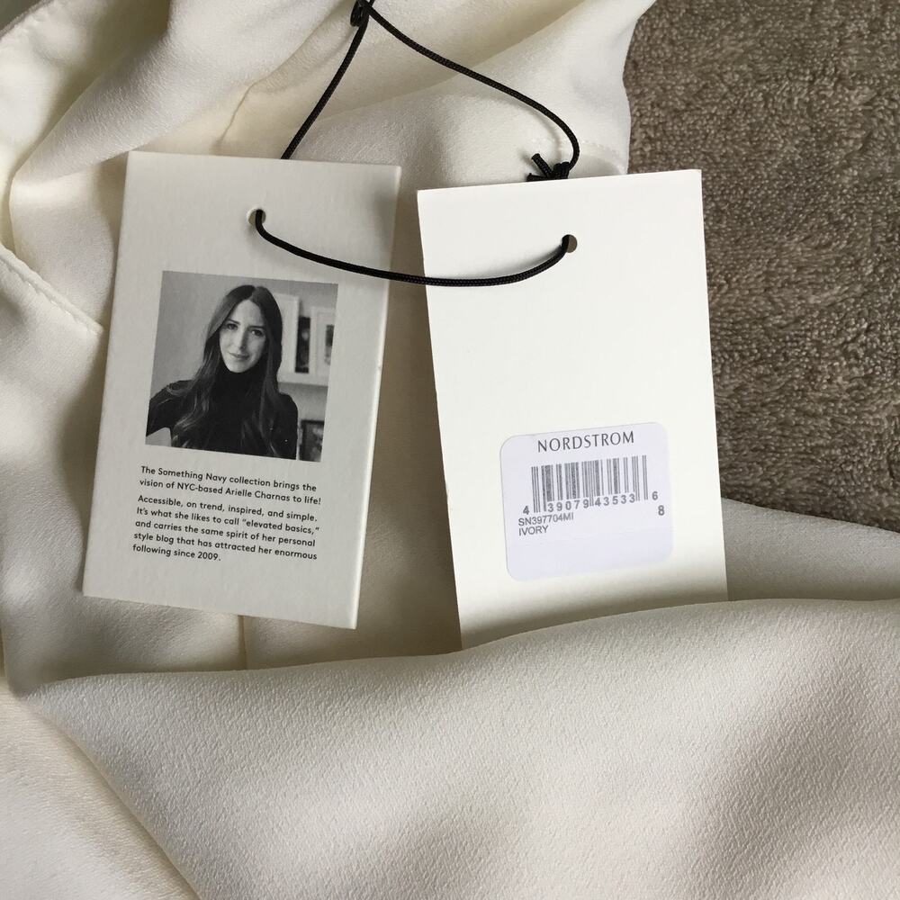 SOMETHING NAVY Ivory Pleated Wide Leg Trousers - Size 8 - Picture 11 of 12